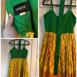 Collectif pineapple dress size L